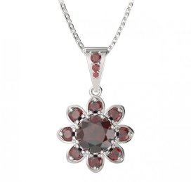 BG přívěs oválný 698-2 Stříbro 925 - rhodium Granát