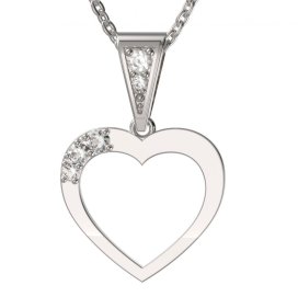 BG zlatý diamantový přívěšek srdíčko 1556 Bílé zlato - 585 Diamant lab-grown