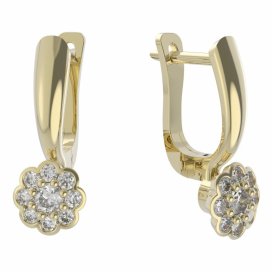 BG zlaté náušnice 552 Žluté zlato - 585 Diamant