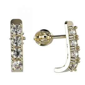 BG zlaté náušnice 96 Žluté zlato - 585 Bílý kubický zirkon