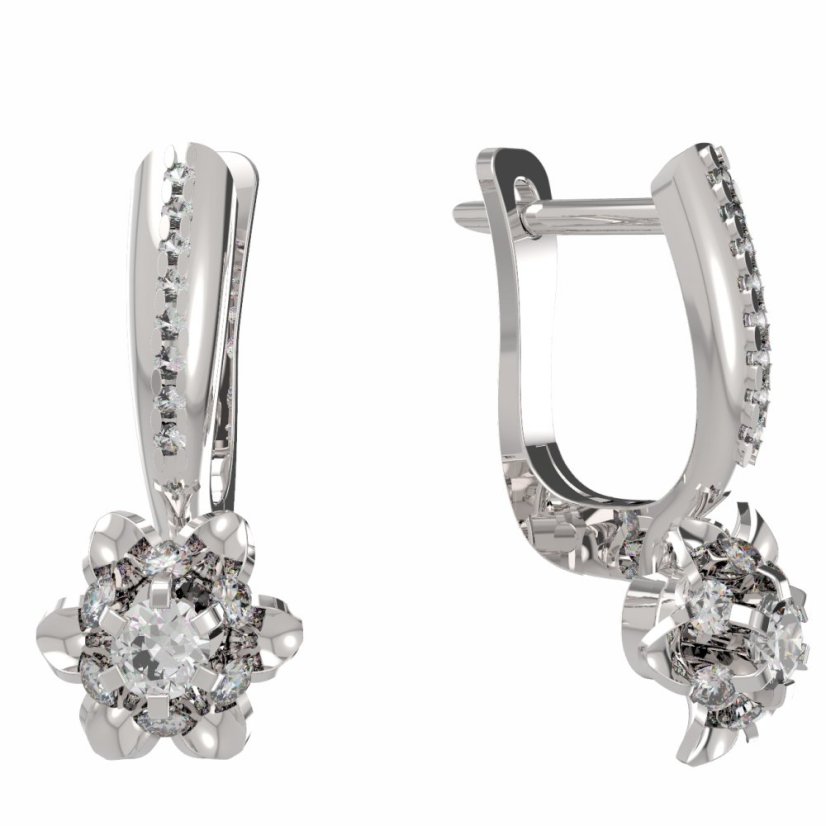 BG zlaté náušnice 878 Bílé zlato - 585 Diamant