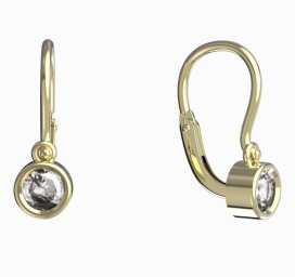 BeKid dětské náušnice 769 Žluté zlato - 585 Bílý kubický zirkon