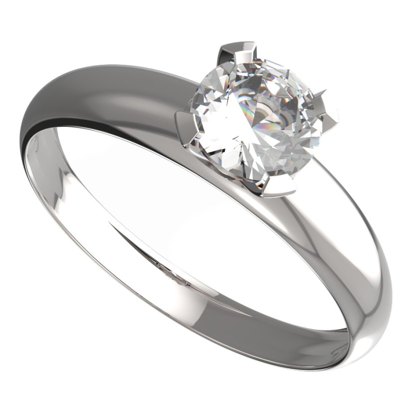BG zlatý prstýnek 558 T Bílé zlato - 585 Diamant