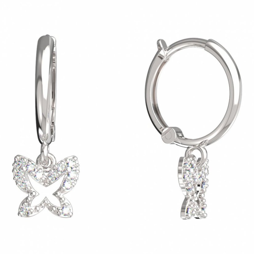 BeKid dětské náušnice motýlek 846 Bílé zlato - 585 Diamant