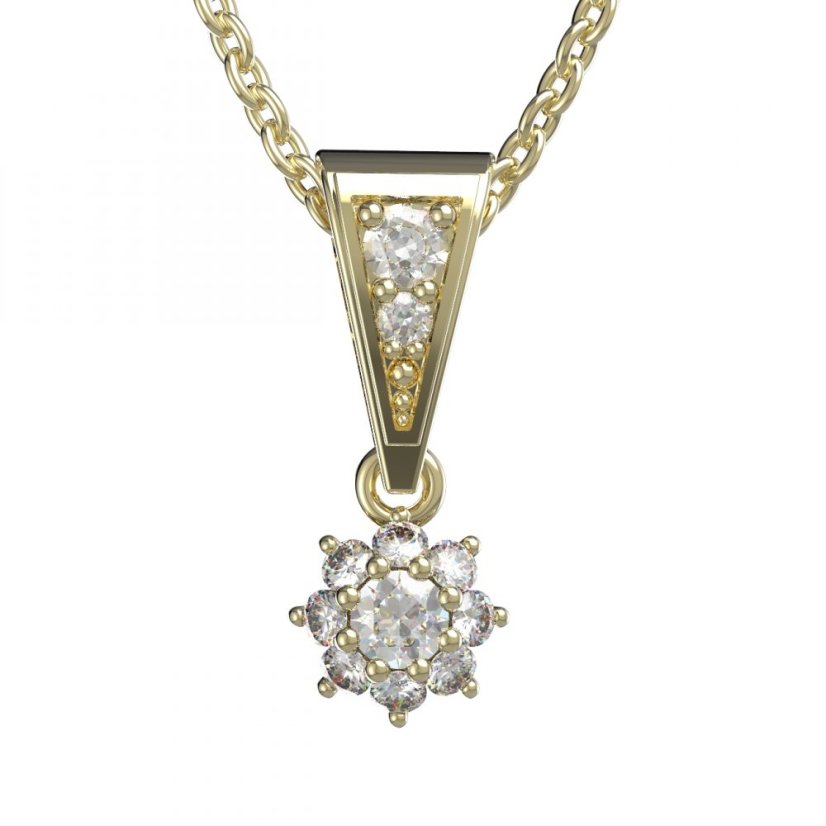 Zlatý přívěsek s diamantem, žluté zlato 585 – 886 (ZD348861)