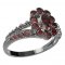 BG prsten s oválným kamenem 517-G - Kov: Stříbro 925 - rhodium, Kámen: Vltavín a granát