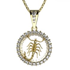 BG zlatý diamantový přívěšek Štír 045 Žluté zlato - 585 Diamant lab-grown