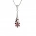 BG pendant flower 518-C - Metal: Silver 925 - rhodium, Stone: Garnet