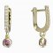 BeKid, Gold kids earrings -101 - Switching on: Chain 9 cm, Metal: White gold 585, Stone: Pink cubic zircon