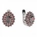 BG earring oval 001-07 - Metal: Silver 925 - rhodium, Stone: Garnet