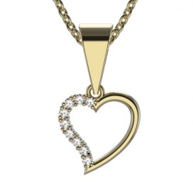 BG zlatý diamantový přívěšek srdíčko 1250 Žluté zlato - 585 Diamant lab-grown
