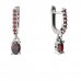 BG garnet earring 710: - Metal: Silver 925 - rhodium, Stone: Garnet