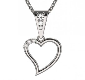 BG zlatý přívěšek srdíčko 1165 Bílé zlato - 585 Diamant