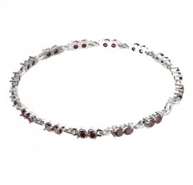 BG náramek 196 Stříbro 925 - rhodium Granát