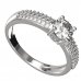 BG zlatý diamantový prstýnek 1447 /zásnubní-snubní/ - Kov: Bílé zlato 585, Kámen: Diamant lab-grown