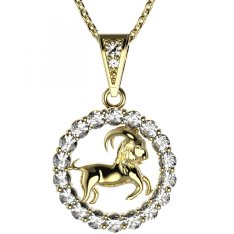 BG zlatý diamantový přívěšek Kozoroh 044 Žluté zlato - 585 Diamant lab-grown