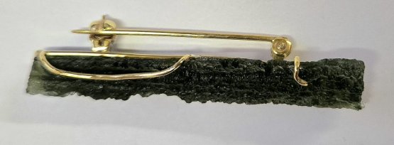 BG brooch with natural stone - moldavite 006