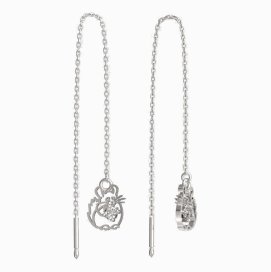 BeKid dětské náušnice činčila 1192 Bílé zlato - 585 Diamant