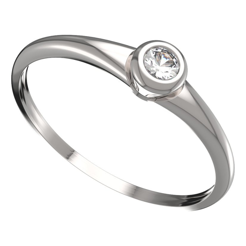 BG zlatý prstýnek 550 I Bílé zlato - 585 Diamant