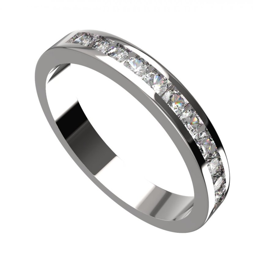 BG zlatý prstýnek 500 Bílé zlato - 585 Diamant