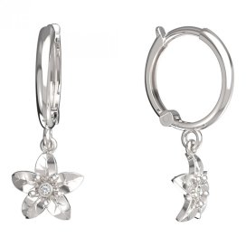 BeKid dětské náušnice kvítek 812 Bílé zlato - 585 Diamant