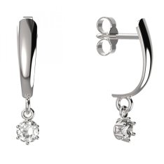 BG zlaté náušnice 1293 Bílé zlato - 585 Diamant
