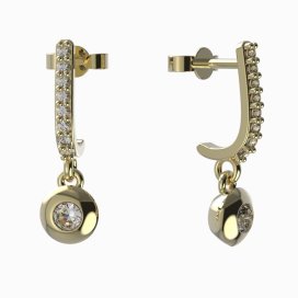 BeKid dětské náušnice 737 Žluté zlato - 585 Bílý kubický zirkon