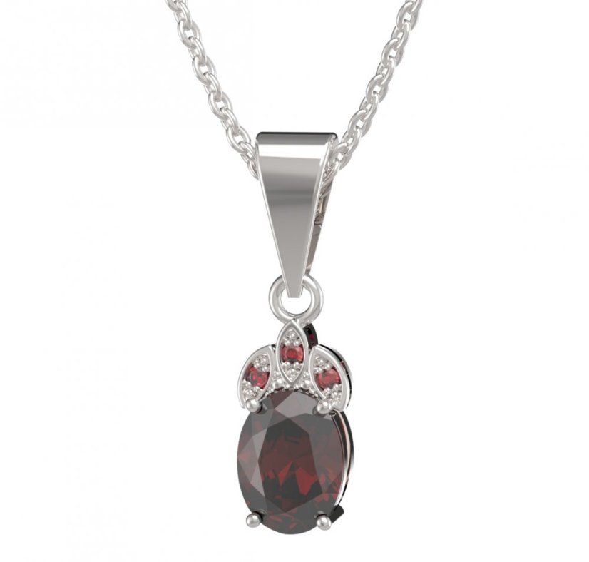 BG přívěs s granátem  961 Stříbro 925 - rhodium Granát