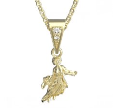 BG zlatý přívěšek Panna 040 Žluté zlato - 585 Diamant