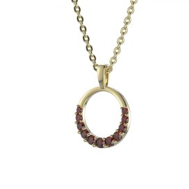 BG přívěs granátový kruh 1578 Žluté zlato - 585 Granát