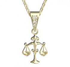 BG zlatý přívěšek Váhy 040 Žluté zlato - 585 Diamant