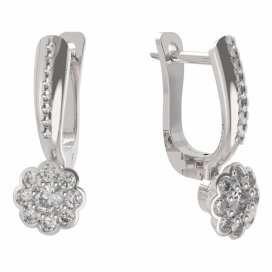 BG zlaté náušnice 552 Bílé zlato - 585 Diamant