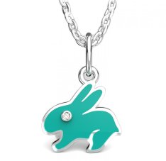 BeKid dětský zlatý přívěsek 1285 - zajíc Bílé zlato - 585 Diamant