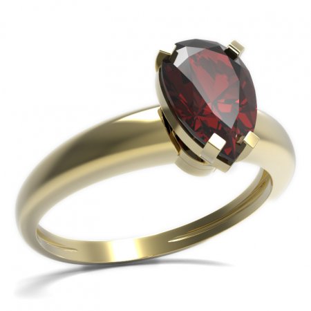 BG prsten s kapkovitým kamenem 494-I - Kov: Stříbro 925 - rhodium, Kámen: Granát