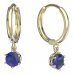 BeKid, Gold kids earrings -1295 - Switching on: Circles 15 mm, Metal: Yellow gold 585, Stone: Dark blue cubic zircon