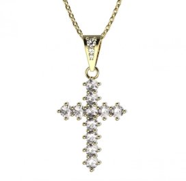 BG zlatý přívěšek křížek 258 Žluté zlato - 585 Diamant