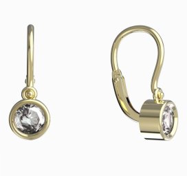BeKid dětské náušnice 770 Žluté zlato - 585 Bílý kubický zirkon