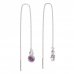 BeKid, Gold kids earrings -864 - Switching on: Chain 9 cm, Metal: White gold 585, Stone: Pink cubic zircon