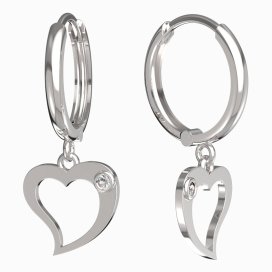 BeKid dívčí náušnice srdíčko 1269 Bílé zlato - 585 Diamant