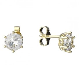 BeKid dětské náušnice 1295 Bílé zlato - 585 Světle modrý kubický zirkon