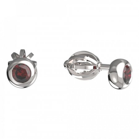 BG garnet or moldavit earring 102 R3 - Metal: Silver - gold plated 925, Stone: Garnet