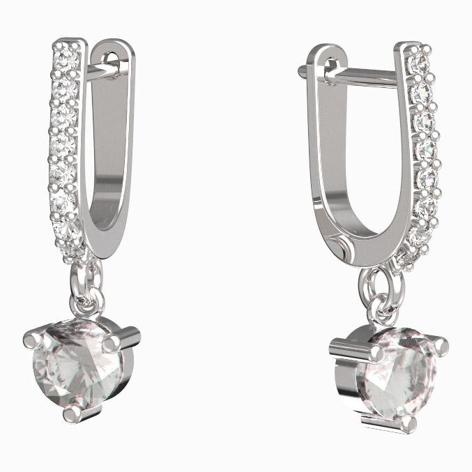 BG zlaté náušnice 783 Bílé zlato - 585 Diamant