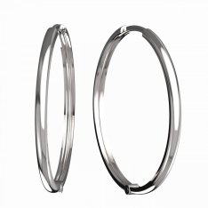 BG zlaté náušnice 1300+  kruhy Bílé zlato - 585