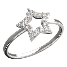 BeKid dětský prsten hvězdička 826 Bílé zlato - 585 Bílý kubický zirkon