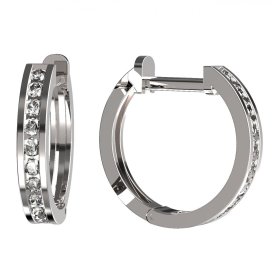 BG zlaté diamantové náušnice 654 kruhy Bílé zlato - 585 Diamant lab-grown