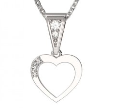 BG zlatý přívěšek srdíčko 1256 Bílé zlato - 585 Diamant