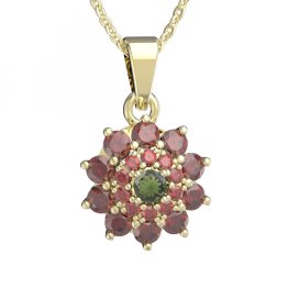 BG přívěs vsazený granát 947Z Stříbro 925 - pozlacené Vltavín a granát