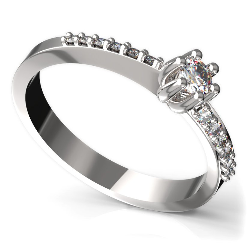 BG zlatý diamantový prstýnek 766 Bílé zlato - 585 Diamant lab-grown