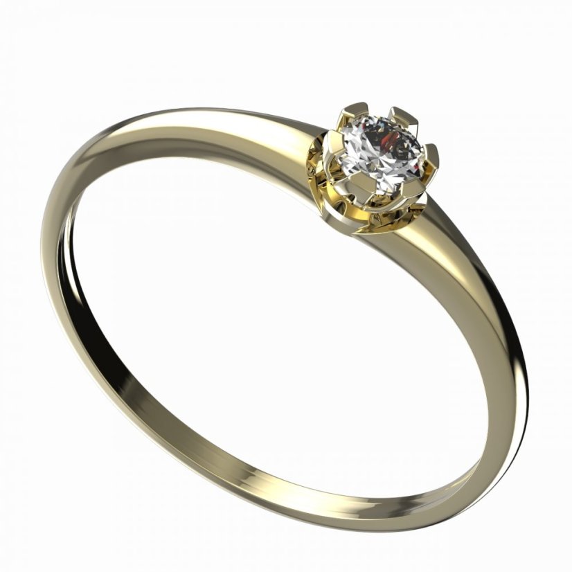 BG zlatý diamantový prstýnek 869 I Žluté zlato - 585 Diamant lab-grown