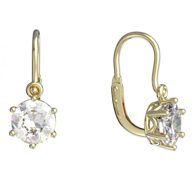 BeKid dětské náušnice 1295 Bílé zlato - 585 Světle modrý kubický zirkon